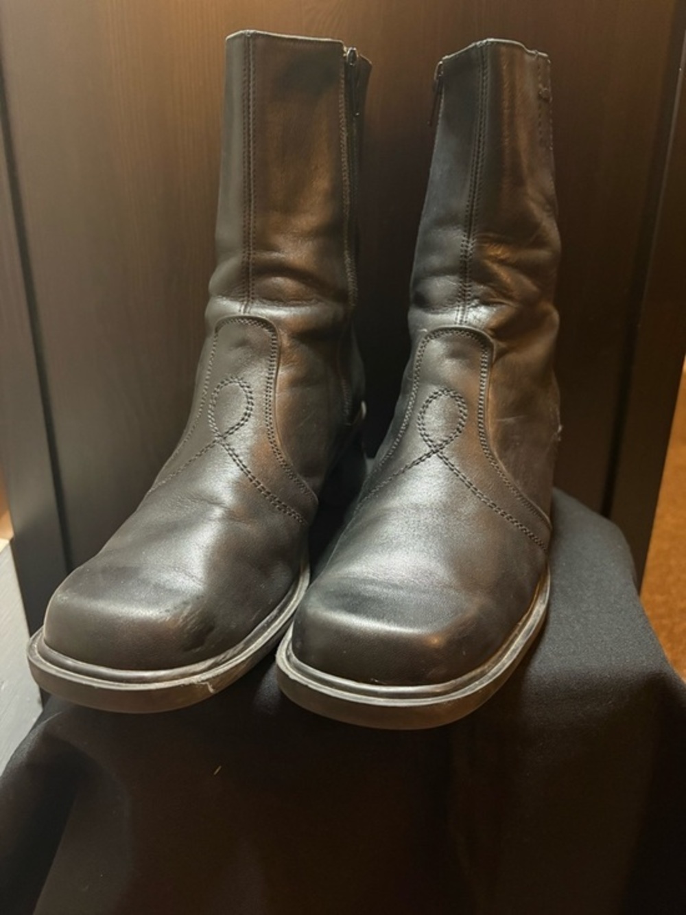 Naot Black Leather Zip Boots - Classic Ankle Style